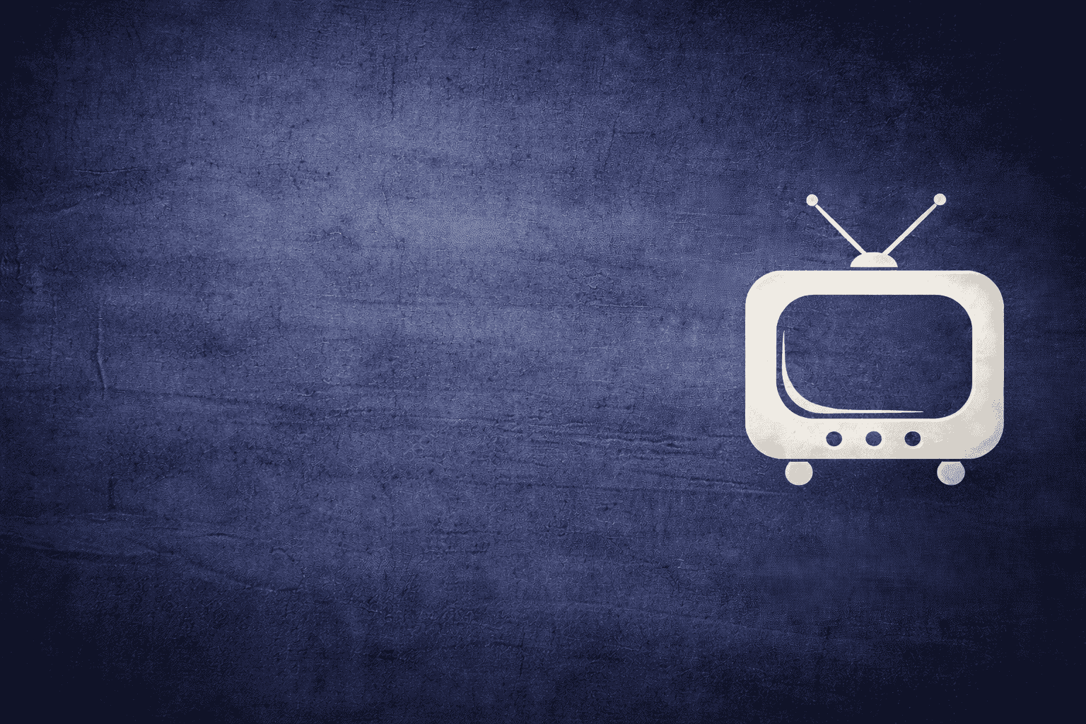 Retro television icon on indigo textured background